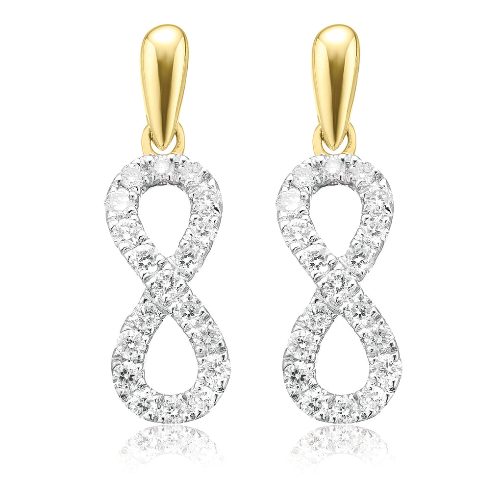 Celebration 9ct Yellow Gold with Round Brilliant Cut 1/3 CARAT tw of Lab Grown Diamond Drop Earrings