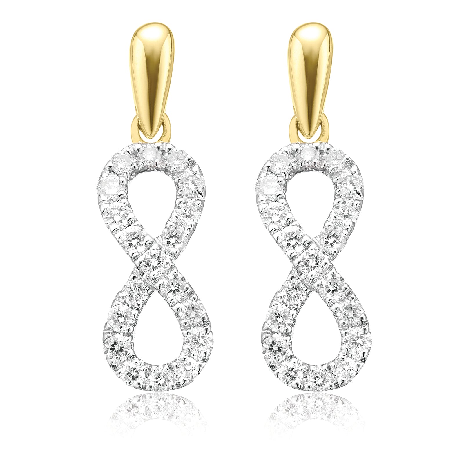 Celebration 9ct Yellow Gold with Round Brilliant Cut 1/3 CARAT tw of Lab Grown Diamond Drop Earrings