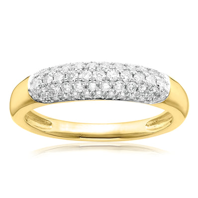 Celebration 9ct Yellow Gold with Round Brilliant Cut 1/2 CARAT tw of Lab Grown Diamond Ring