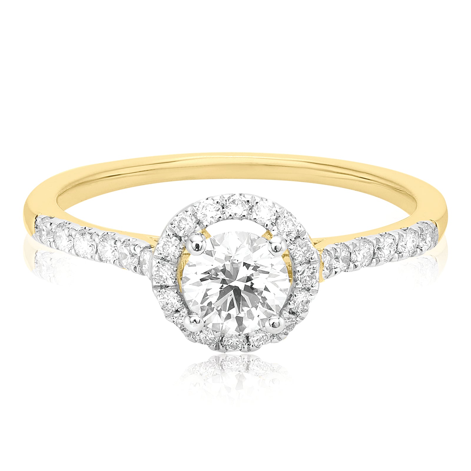 Celebration 18ct Yellow Gold with Round Brilliant Cut 3/4 CARAT tw of ...