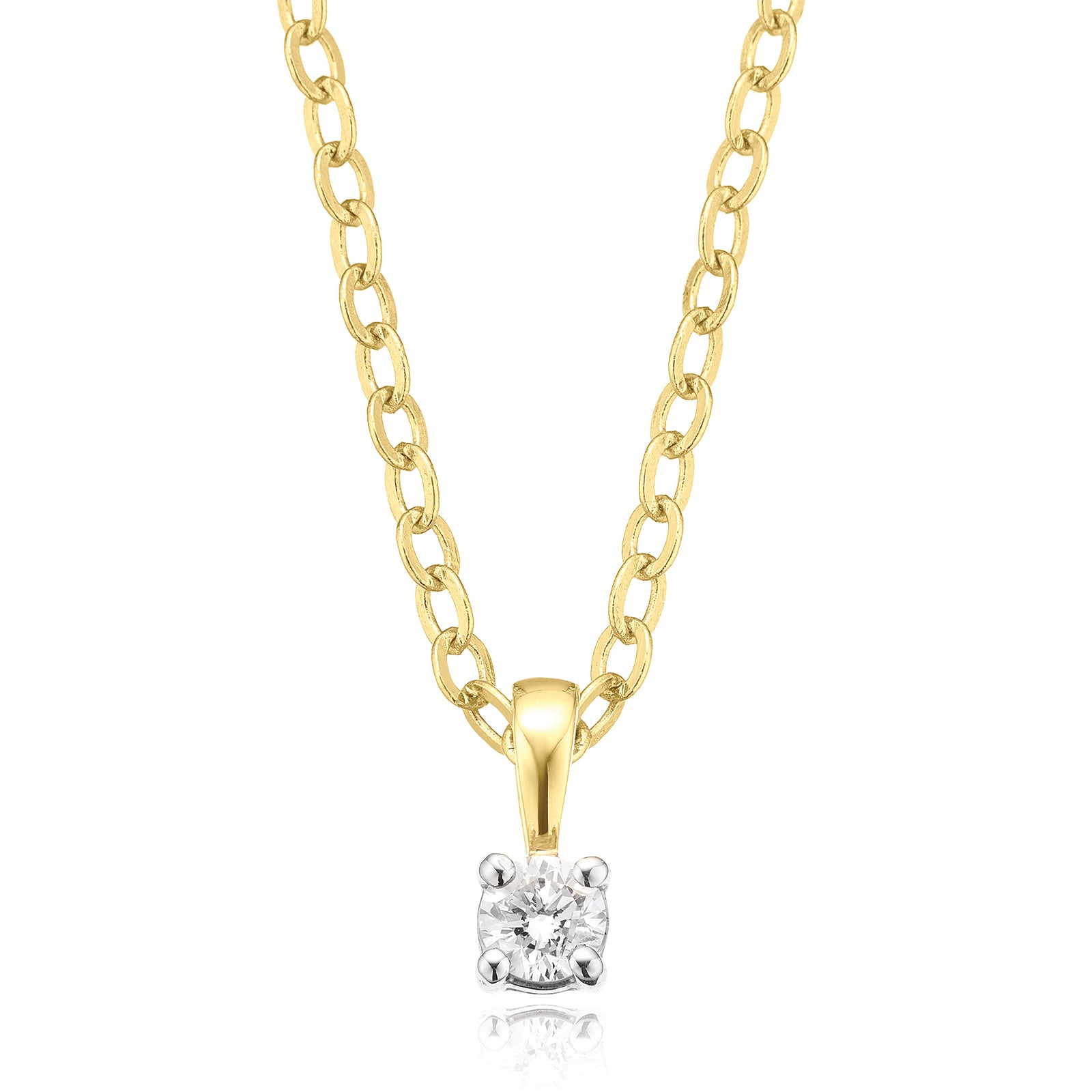 Celebration 9ct Yellow Gold with Round Brilliant Cut 0.10 CARAT of Lab Grown Diamond Pendant