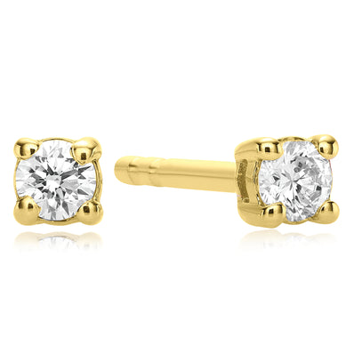 Celebration 9ct Yellow Gold with Round Brilliant Cut 0.10 CARAT tw of Lab Grown Diamond Earrings