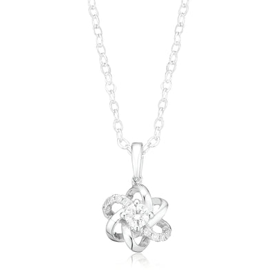 Celebration Sterling Silver with Round Brilliant Cut 1/4 CARAT tw of Lab Grown Diamond Pendant