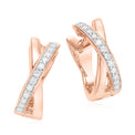 Celebration 9ct Rose Gold with Round Brilliant Cut 0.15 CARAT tw of Lab Grown Diamond Hoop Earrings