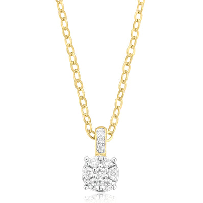 Celebration 9ct Yellow Gold with Round Brilliant Cut 0.19 CARAT tw of Lab Grown Diamond Pendant