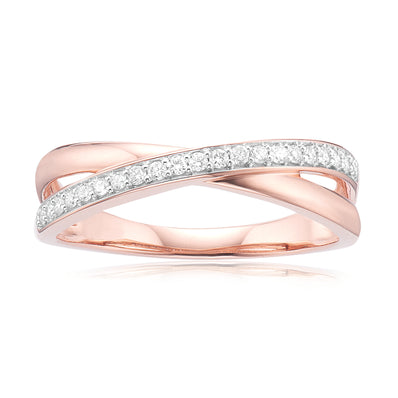 Celebration 9ct Rose Gold with Round Brilliant Cut 0.15 CARAT tw of Lab Grown Diamond Ring
