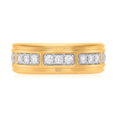 Celebration 9ct Yellow Gold with Round Brilliant Cut 1/2 CARAT tw of Lab Grown Diamond Ring