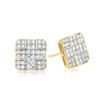 Celebration 9ct Yellow Gold with Round Brilliant Cut 1/2 CARAT tw of Lab Grown Diamond Stud Earrings
