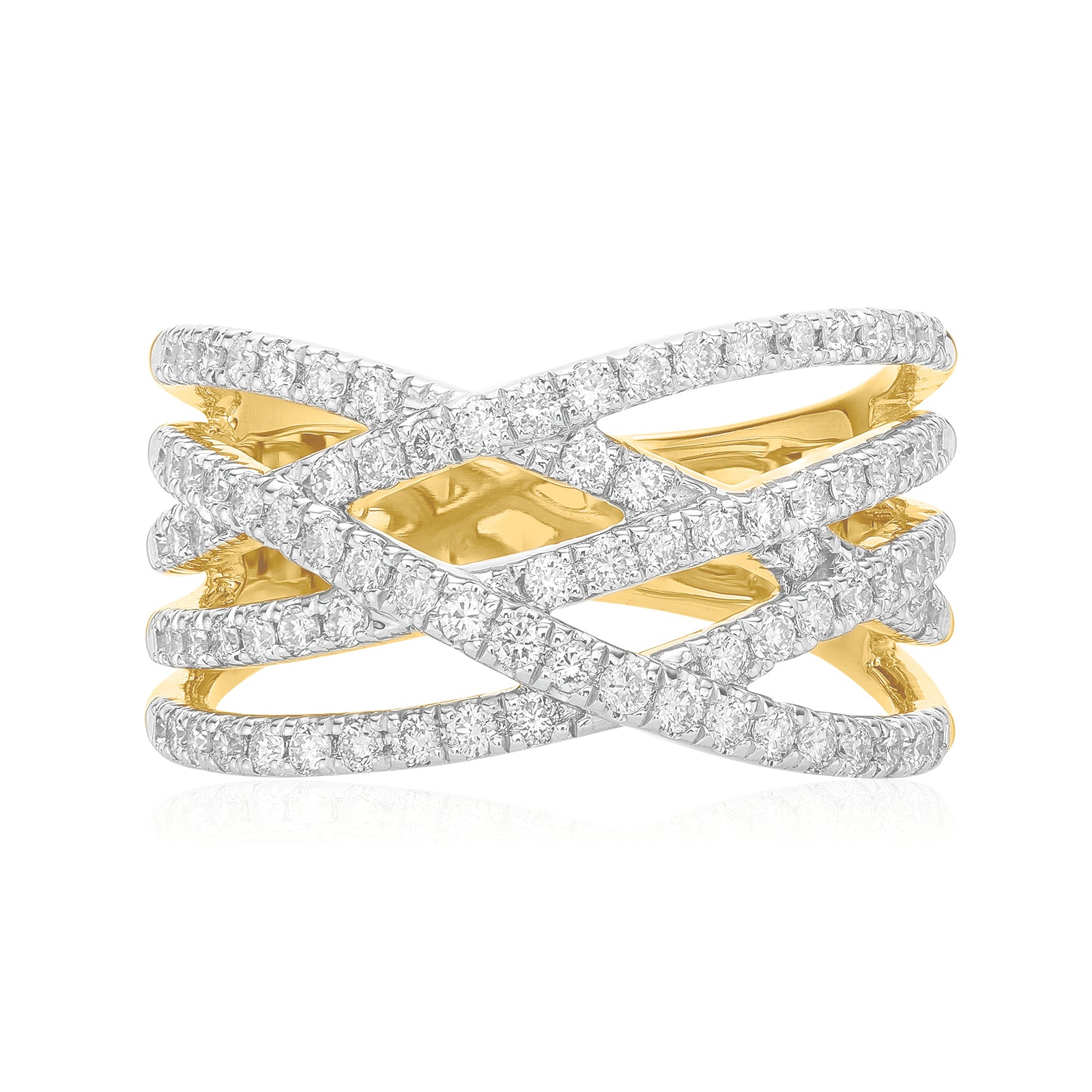 Celebration 9ct Yellow Gold with Round Brilliant Cut 1 CARAT tw of Lab Grown Diamond Ring
