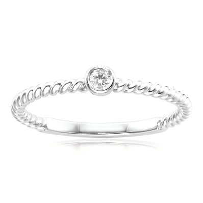 Celebration Sterling Silver with Round Brilliant Cut 0.04 CARAT tw of Lab Grown Diamond Fashion Ring