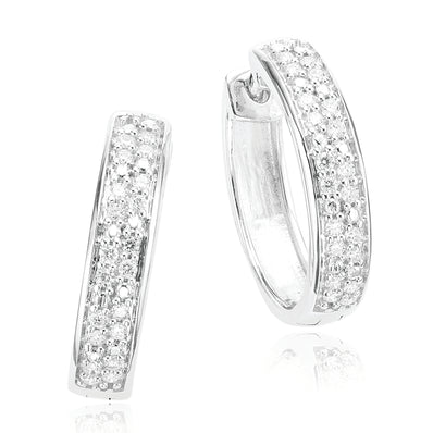 Celebration Sterling Silver with Round Brilliant Cut 0.20 CARAT tw of Lab Grown Diamond Earrings