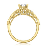 Paris 14ct Yellow Gold with Round Brilliant Cut 1/2 CARAT tw of Diamond Ring