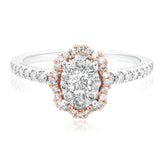 Paris 14ct White and Rose Gold with Round Brilliant Cut 3/4 CARAT tw of Diamonds Ring