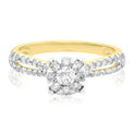 Paris 14ct  Yellow Gold with Round Brilliant Cut 3/4 CARAT tw of Diamonds Ring