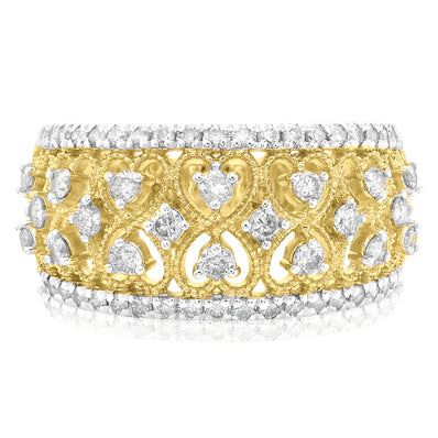 Paris 14ct Yellow Gold with Round Cut 3/4 CARAT tw of Diamonds Ring