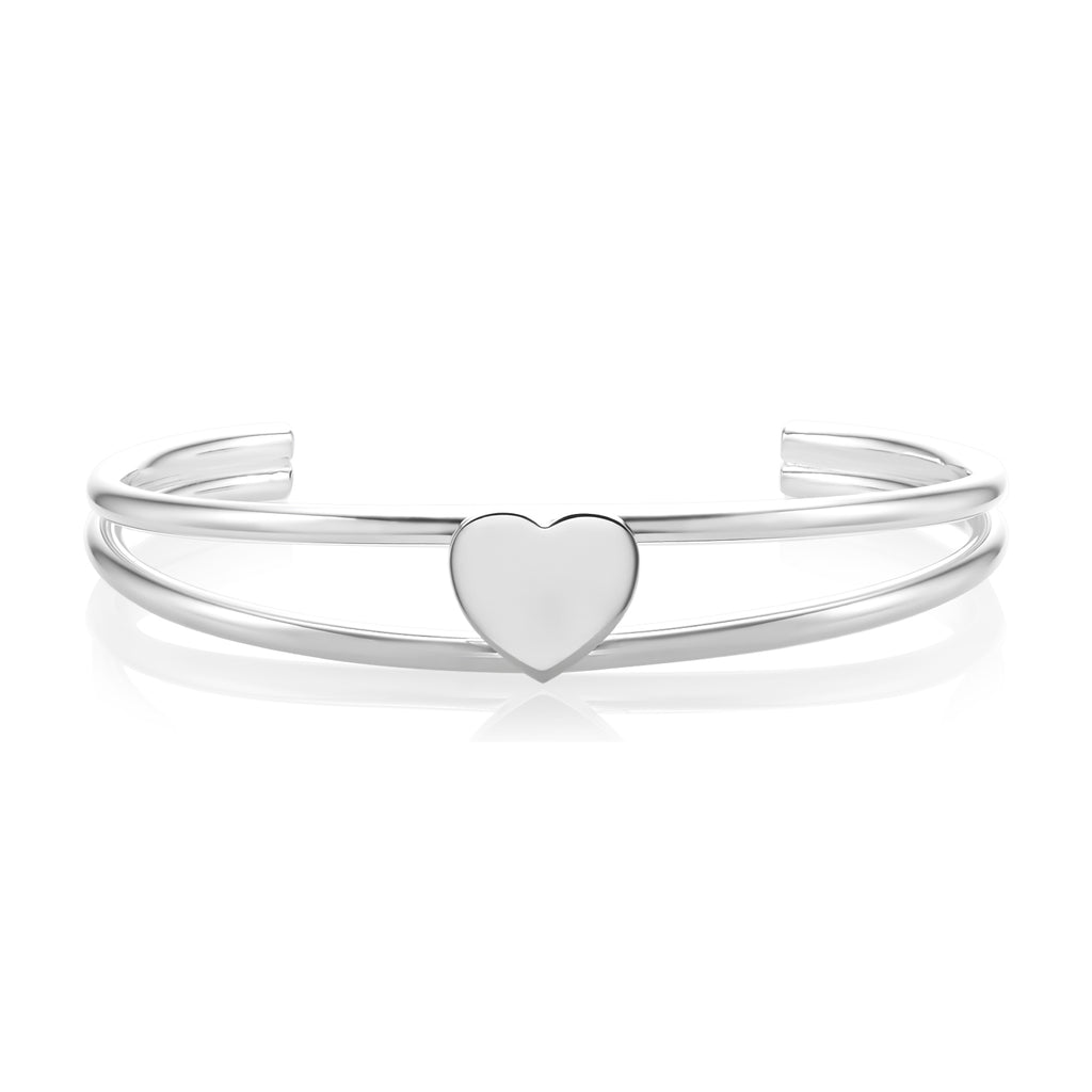 Sterling Silver Heart  Bangle