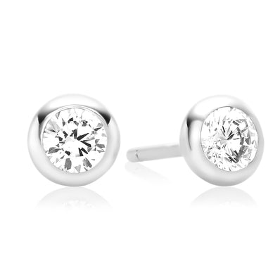 Sterling Silver 4mm Cubic Zirconia Stud Earrings