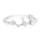 Sterling Silver with Round Brilliant Cut Cubic Zirconia LEO Zodiac Ring