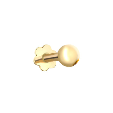 9ct Yellow Gold Ball Labret Earring
