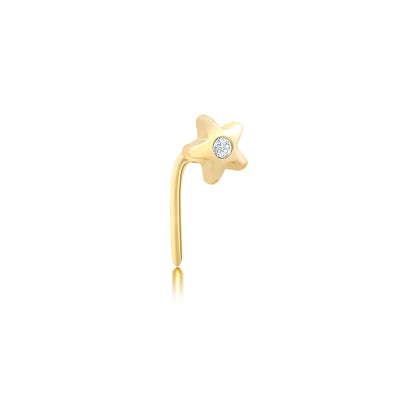 9ct Yellow Gold with Cubic Zicornia Star  Nose Piercing