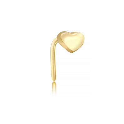 9ct Yellow Gold with Cubic Zicornia Heart Nose Piercing