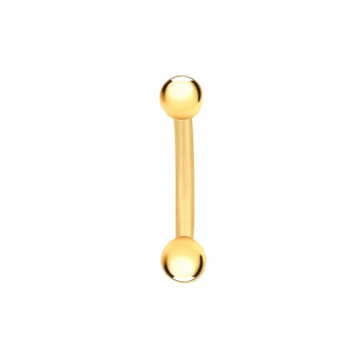 9ct Yellow Gold Ball & Ball Curved Belly Stud