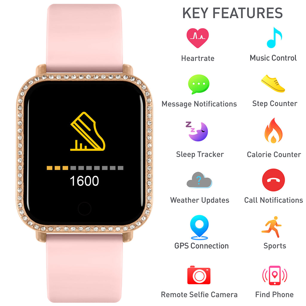 Reflex Active Smart Watch Pink Blush Stone Series 06 Full Touchscreen RA06-2098