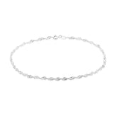 Sterling Silver 25cm Singapore Twist Anklet