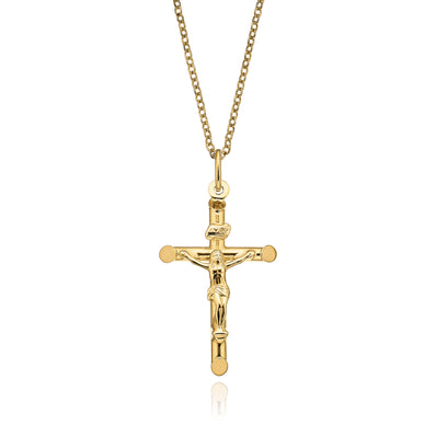 9ct Yellow Gold 32mm Crucifix Pendant