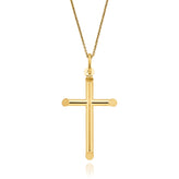 9ct Yellow Gold 32mm Polished Cross Pendant