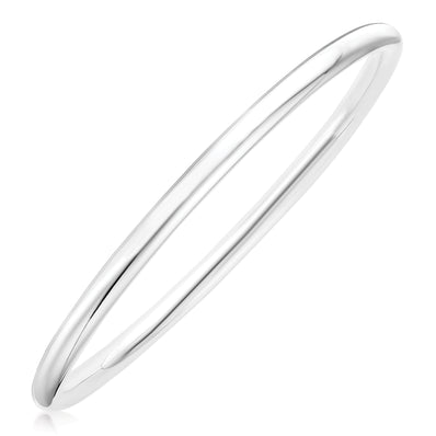 Sterling Silver 63X4mm Polished Golf Bangle