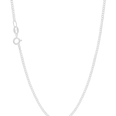 Sterling Silver 40cm Diamond Cut Curb Chain