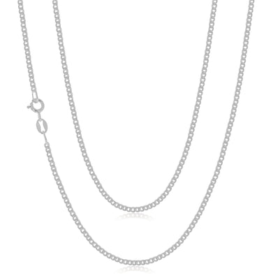 Sterling Silver 45cm Diamond Cut Curb Chain