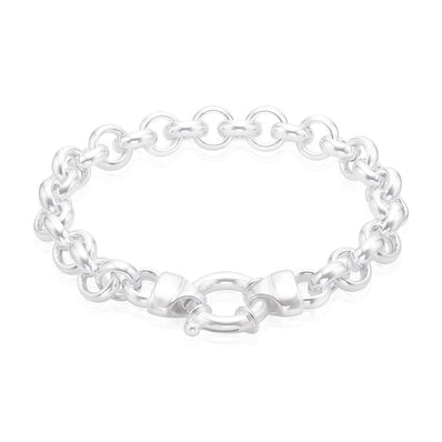 Sterling Silver 20cm Round Belcher Bracelet with Bolt Ring