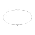 Sterling Silver 27cm Snake Anklet with Stardust Heart