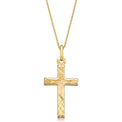 9ct Yellow Gold 22mm Engraved Cross Pendant