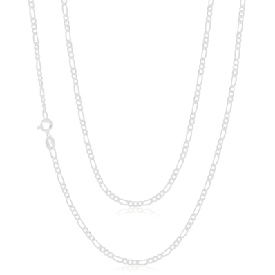 Sterling Silver 55cm Figaro Chain Necklace