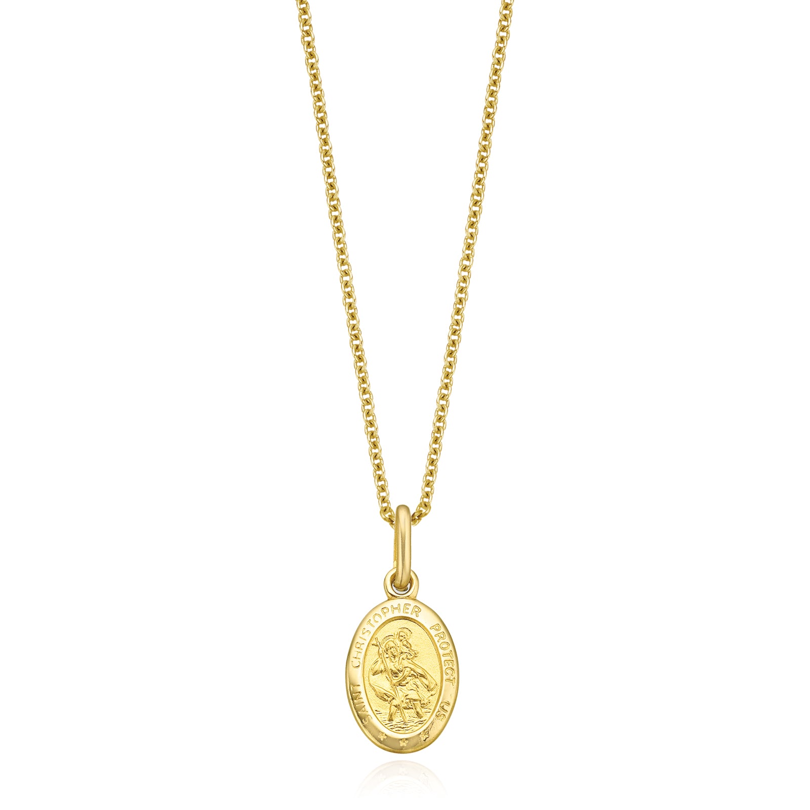 9ct Yellow Gold 12mm Saint Christopher Pendant