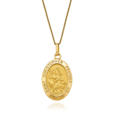 9ct Yellow Gold 20mm Saint Christopher Pendant