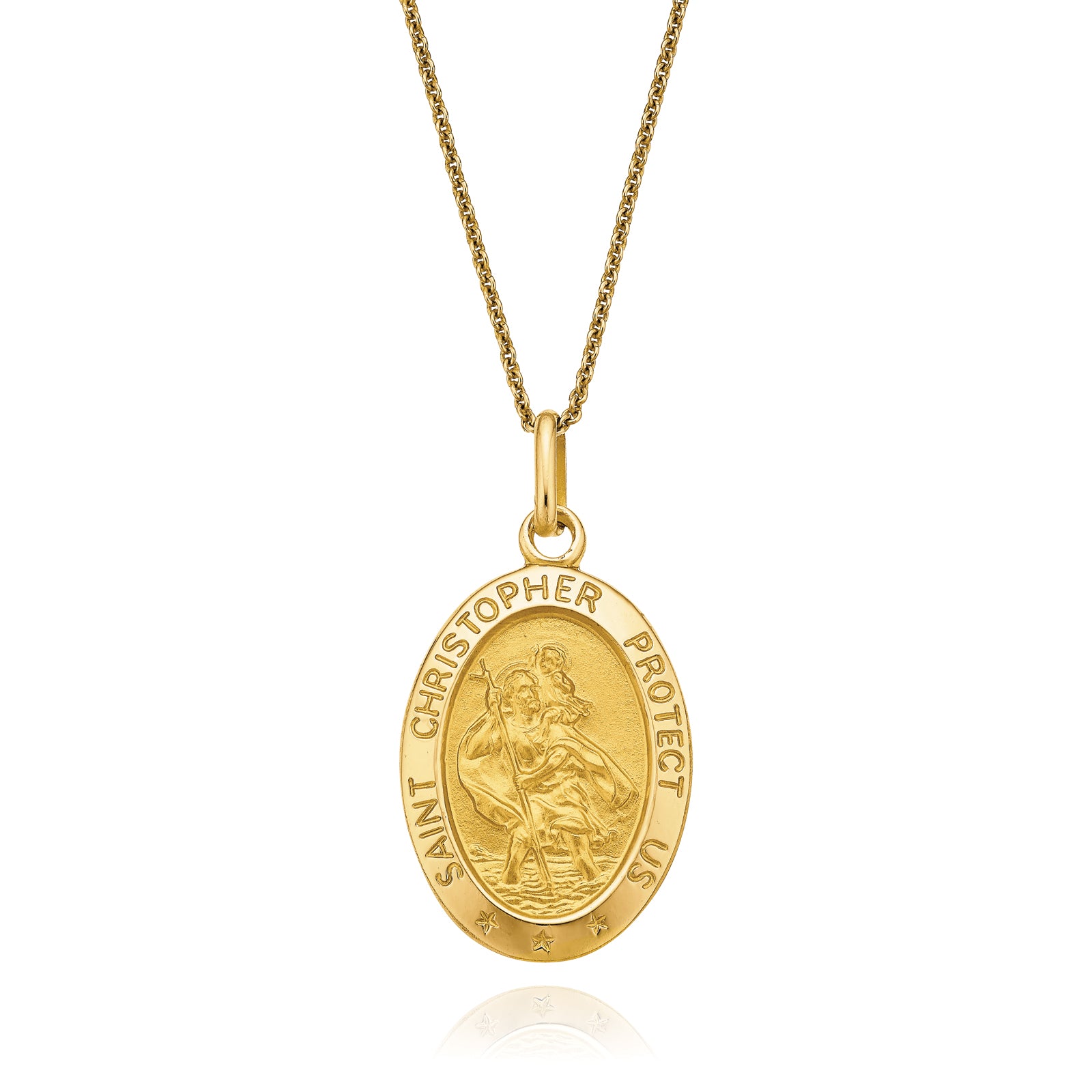 9ct Yellow Gold 20mm Saint Christopher Pendant