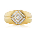 9ct Yellow Gold Round Brilliant Cut with 0.15 CARAT tw of Diamonds Mens Ring