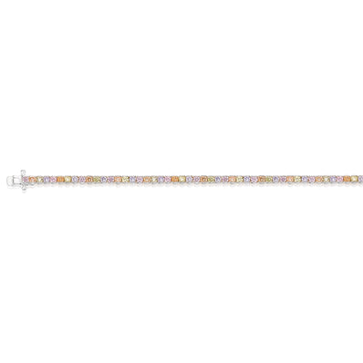 Sterling Silver Rainbow Cubic Zirconia Tennis Bracelet