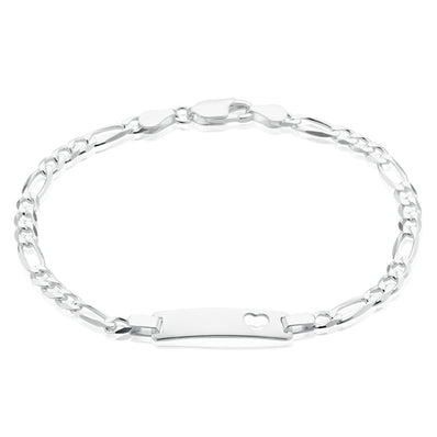 Sterling Silver 18.5cm ID Kids Bracelet with Heart Cutout