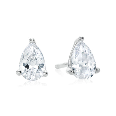 4x6mm Cubic Zirconia Stud Earrings