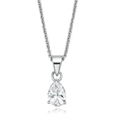 Sterling Silver Pear Cut Cubic Zirconia Pendant