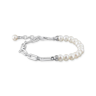 Thomas Sabo Bracelet Links And Pearls Silver