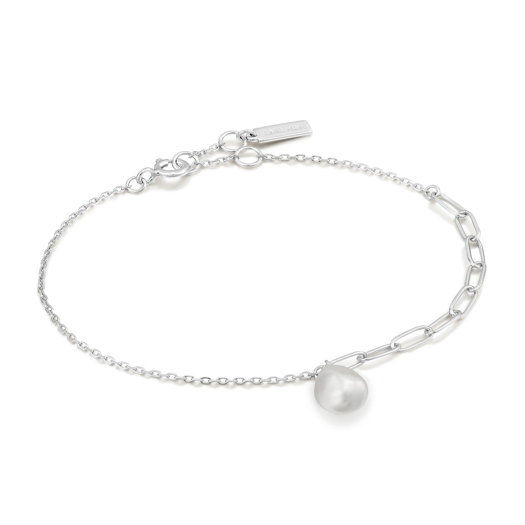Ania Haie Sterling Silver Freshwater Pearl Chunky Bracelet