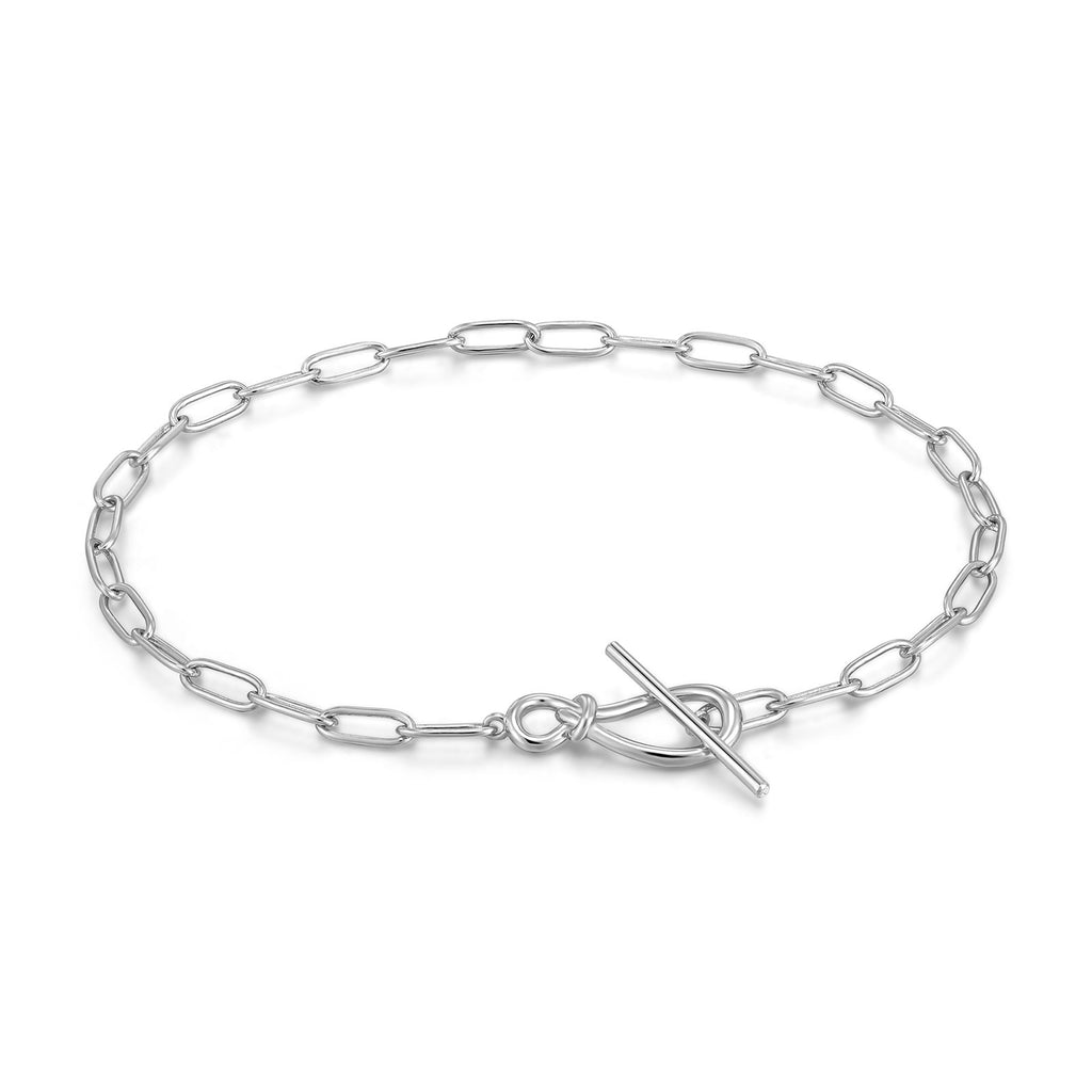 Ania Haie Sterling Silver Knot T Bar Chain Bracelet