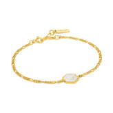 Ania Haie Sterling Silver & Gold Plated Compass Emblem Figaro Chain Bracelet