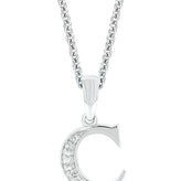Sterling Silver Diamond Set Initial Pendant